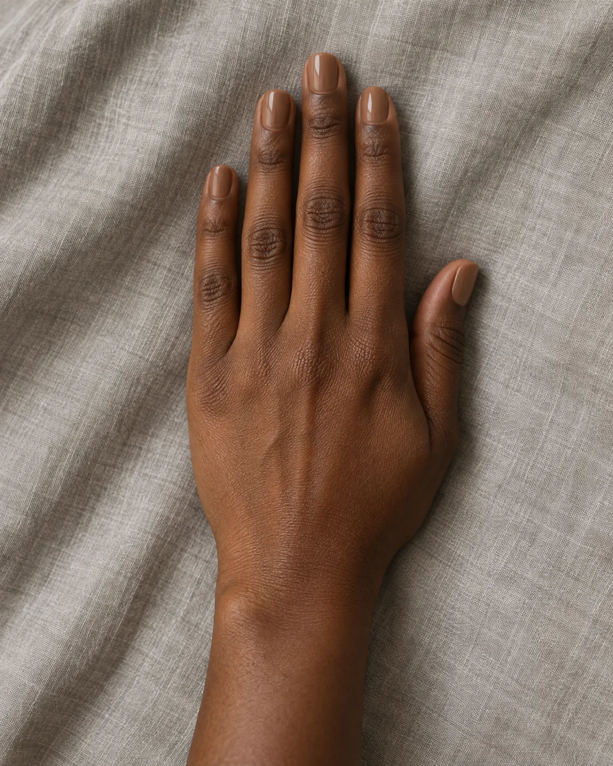 Exact Skin-Tone Match on Short Square nail design close-up